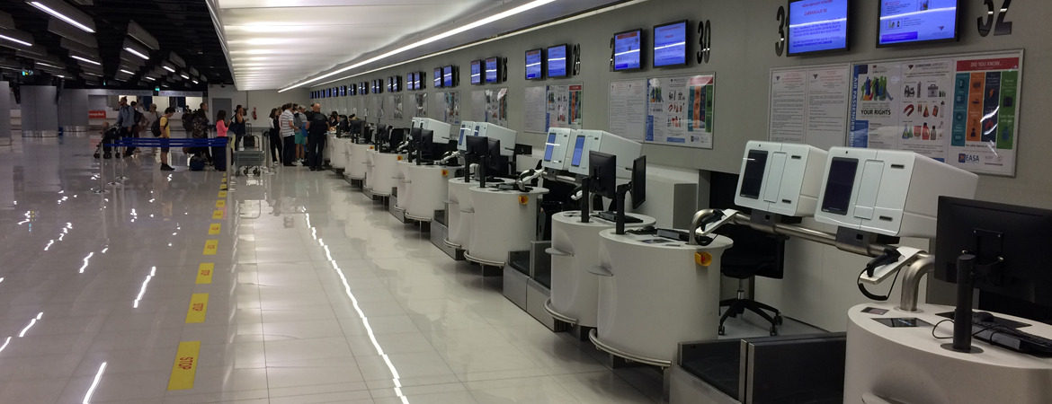 Dubrovnik Airport check-in counters INTOS front